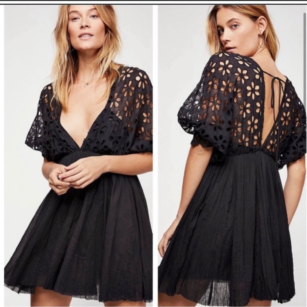 Free People Bella Note Eyelet Mini Dress
